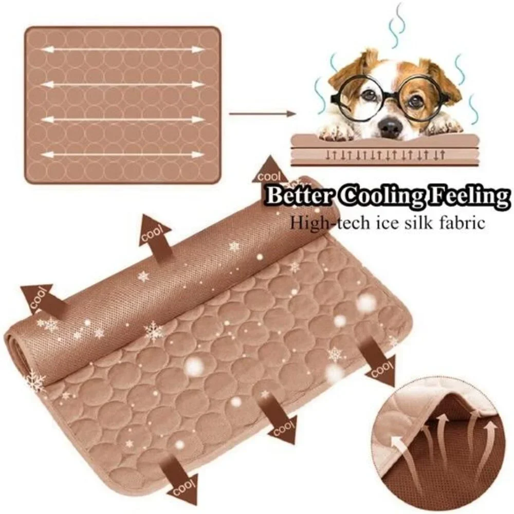 Dog Self Cooling Mat Pet Washable Cooling Pad Blanket Sleeping Kennel Mat